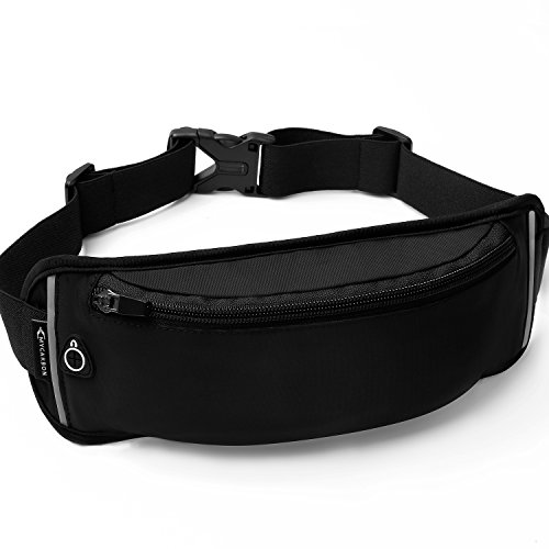 MYCARBON Bauchtasche, wasserdichte Gürteltasche mit räumlichen Design, faltbare Hüfttasche für handy unter 6 Zoll, iphoneX/iphone8/8Plus/7/7Plus/Galaxy S7/Galaxy S8, Bauchtasche für Damen und Herren (schwarz)
