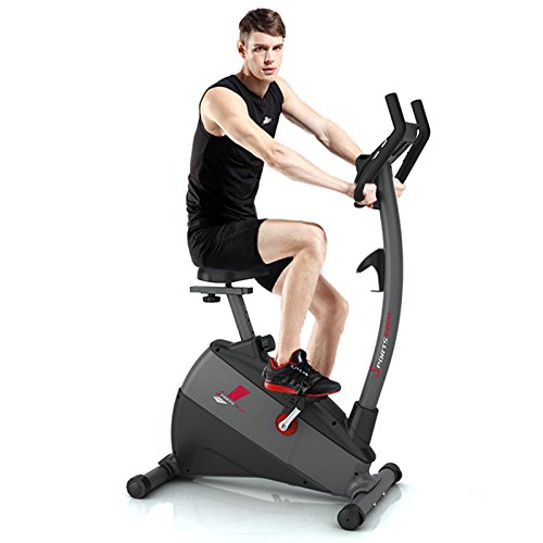 Ergometer SPORTSTECH ESX500 mit Smartphone App Steuerung + Google Street View Lauf + 5,5 Zoll Display, 12KG Schwungmasse, Pulsgurt kompatibel – Fitness Bike Heimtrainer mit flüsterleisem Riemenantrieb