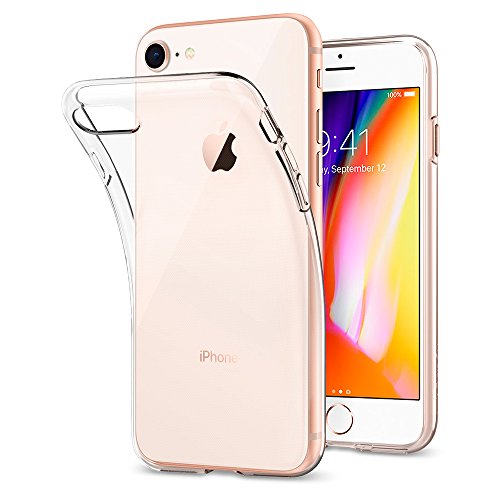 iPhone 8 Hülle, iPhone 7 Hülle, Spigen [Liquid Crystal] Soft Flex Silikon [Crystal Clear] Transparent Ultra Dünn Schlank Bumper-Style Handyhülle Premium Kratzfest TPU Durchsichtige Schutzhülle für Apple iPhone 7 / iPhone 8 Case Cover - Crystal Clear (042CS20435)