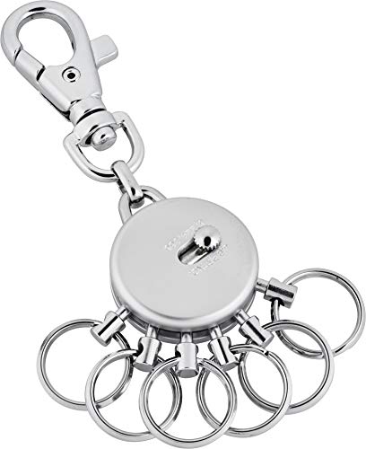 Schlüsselanhänger aus Metall - mit Karabinerhaken - 6 ausklinkbare Ringe von Jadani