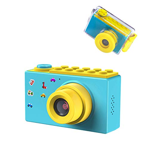 ShinePick Kamera Kinder, Digitalkamera Kinder, Wasserdicht / 8MP / HD 1080P / 2 Inch Bildschirm / Foto & Video / Rahmen / Filter, Kinder Fotoapparat mit Speicherkarte, Geschenke für Kinder (Blau)