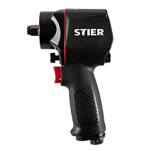 STIER Schlagschrauber | Druckluft-Schlagschrauber 14-KBS 1/2 | Stecknippel 1/4 | Lösedrehmoment von 1.400 Nm | 3 Geschwindigkeitsstufen | Rechts- und Linkslauf