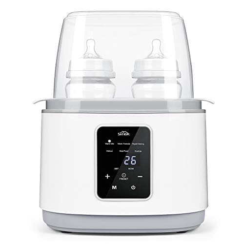 SIMBR Flaschenwärmer Babykostwärmer 6-in-1-Multifunktions Sterilisator für Babyflaschen 270W Konstante Temperatur Erwärmen für nachts, Mutterilch, Pulvermilch, Säuglingsnahrung Warmhaltung weiß