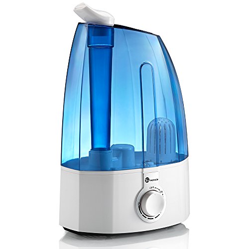 Luftbefeuchter Ultraschall TaoTronics 3,5L, 30W bis zu 40-50㎡ Raumbefeuchter für Wohn- und Schlafzimmer gegen Trocknung wegen Heizung, zwei 360° drehbare Dampfdüsen, extra feiner Keramikfilter