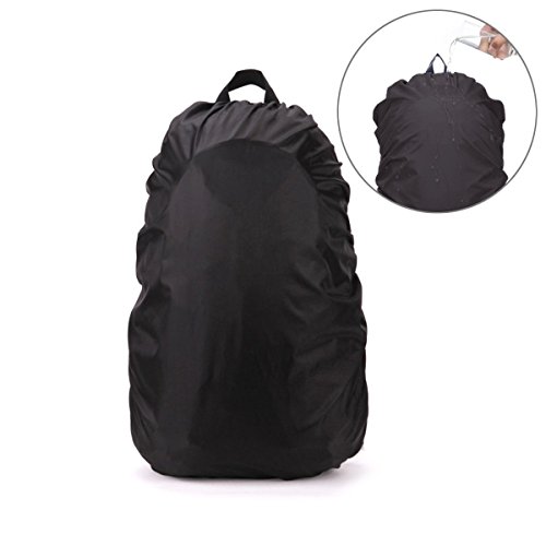 PIXNOR Wasserdichter Regenschutz Rucksack Cover Regenhüllen Regenabdeckung für Camping Wandern (schwarz)