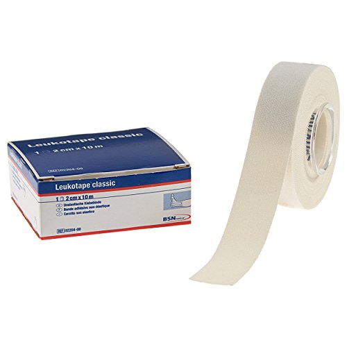 BSN Leukotape Classic, Sport Tape, Tape Verband, 10 m x 2 cm, weiß