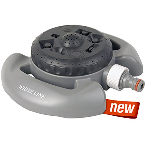 Bradas WL-Z15 WhiteLine 8-Funktionen Rasensprenger Sprinkler Regner Bewässerung, grau, 10 x 10 x 5 cm