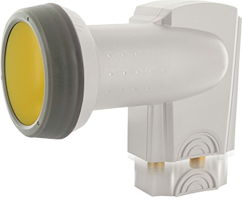 SCHWAIGER 333- Twin LNB mit Sun Protect, 2-fach, digital,2 Teilnehmer, extrem hitzebeständige LNB Kappe, Einsatz mit Satellitenschüssel, multifeed-tauglich mit Wetterschutz und vergoldeten Kontakten