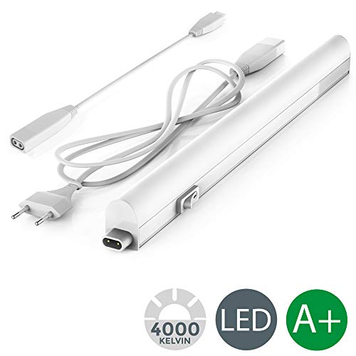 B.K. Licht I LED Unterbauleuchte I Lichtleiste I 31cm I 4W I 400lm I 4.000K neutralweiß I erweiterbar durch Stecksystem