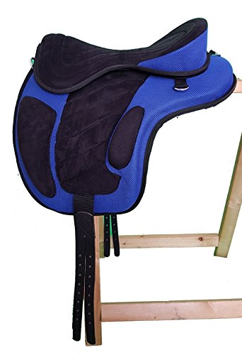 Baumloser Wanderreit Sattel LIBERTY Schwarz/Blau NEU+ Zubehör, Größe:16 Zoll