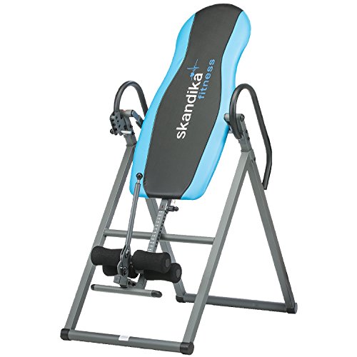 skandika Gravity Coach Klappbarer Inversionstisch, Schwerkrafttrainer und Rückentrainer, Inversionsbank- Inversion Table bis 135 kg belastbar, blau