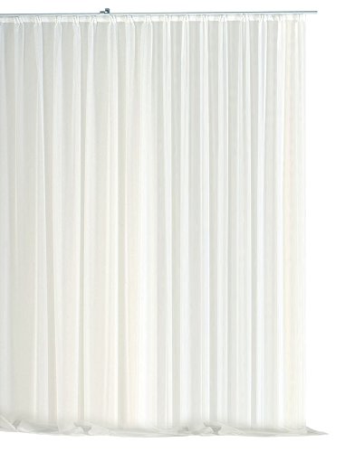 Voile Dekoschal Gardine Emotion weiß 500x245 cm Organza Vorhang Kräuselband klassisch transparent mit beschwertem Abschlußband Langstore #1309 (500x245)