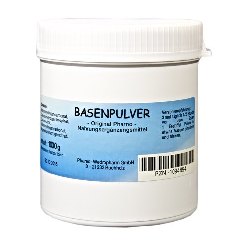 Basenpulver -Original Pharno- 1000 g Ohne Zusatzstoffe, Lactosefrei und frei von Zuckern oder Aromastoffen 1 x 1.000 g Pulver | 1 Dose