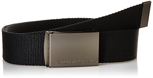 Urban Classics TB305 Unisex Gürtel Canvas Belt für Herren und Damen, stufenlos verstellbarer Stoffgürtel, Schwarz (Black), Gr. One Size