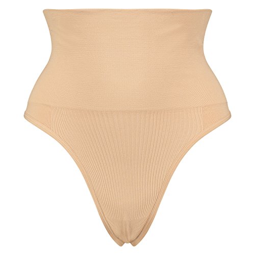 Hunkemöller Damen Hoher, Figurformender String, Seamless, Teint, L