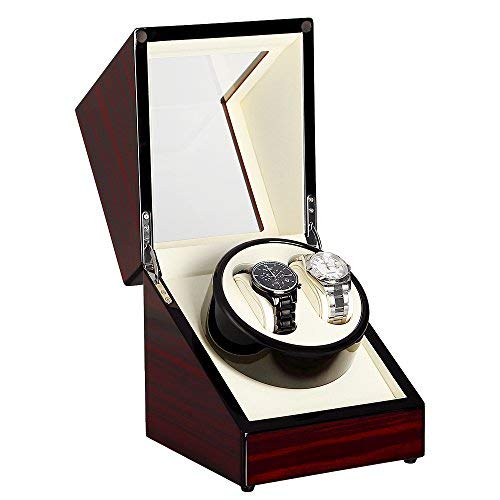 Uhrenbeweger 2 Uhren Watch Winder Batterie für Automatikuhren Holz