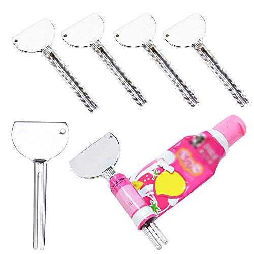 Faneli 5 Stück Tubenauspresser, Tubenausdrücker Metall Tubenpresse Tubenschlüssel Zahnpasta Squeezer Tubenaufroller für Farbe Kosmetik Haargel Handcreme