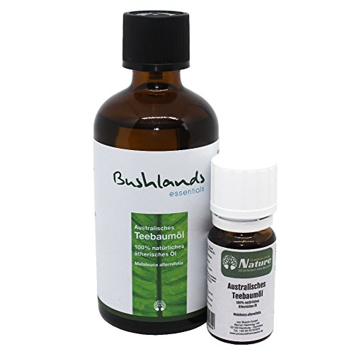 Bushlands essentials naturreines Teebaumöl 100ml + 10ml Reiseflasche