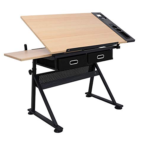 D4P Display4top Zeichentisch Schreibtisch Architektentisch Arbeitstisch Tisch Bürotisch mit Schubladen