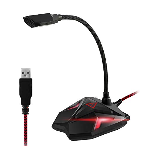 Eivotor USB Desktop Mikrofon PC Gaming Computer Microphone Plug & Play Aufnahme Mikrofon mit Mute-Taste Kondensatormikrofon Kompatibel mit Xbox,Mac,Windows 7/8/10 für Discord,Youtube,Skype,Podcast