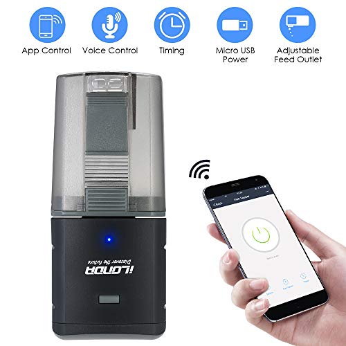 Decdeal Smart Aquarium Futterautomat Automatischer Fischfutterautomat Gesteuert durch App, Kompatibel mit Amazon Alexa Echo iLONDA