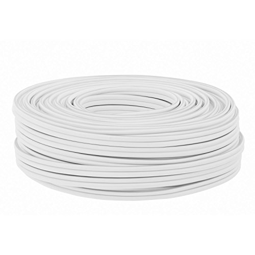 DCSk 25m Kupferkabel (2x2,5mm²)  Hochreines Vollkupfer  Isoliertes Lautsprecherkabel (LS), HiFi-Kabel | Hochwertiges High End Boxenkabel als Meterware | weiß