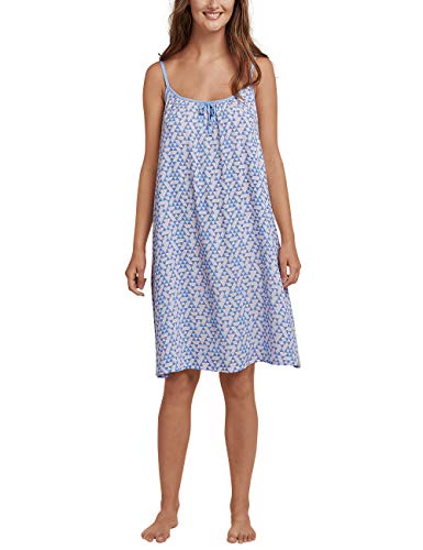 Schiesser Damen Sleepshirt Spaghetti, 90cm Nachthemd, Blau (Air 802), 44 (Herstellergröße: 044)