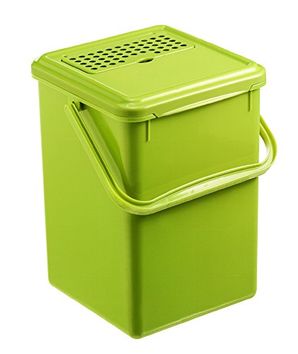 Rotho 1779905519 Komposteimer Bio mit Aktivkohlefilter, Plastik, hellgrün, 8 L, 23 x 22.5 x 27.5 cm