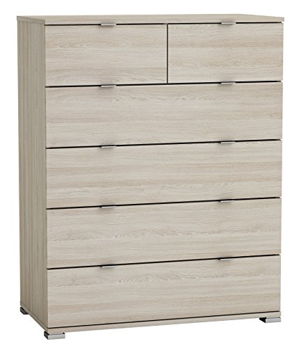 Kommode shannon eiche grau Anrichte Schrank Sideboard Schubladenkommode Aufbewahrung Kinderzimmer Jugendzimmer Schlafzimmer