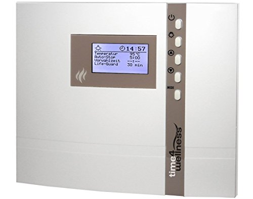 EOS Saunasteuerung ECON D2, externe Steuerung für die Sauna mit 24 h Vorwahluhr inkl. Temperaturfühler und Überhitzungsschutz für die rein finnische Sauna - Original EOS