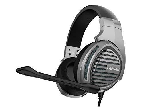 LUPSAN Gaming Headset für Ps4 Pc Xbox One, Gamer Kopfhörer mit Mikrofon für Nintendo Switch Playstation 4 Xbox One S X Computer Laptop Skype - Grau