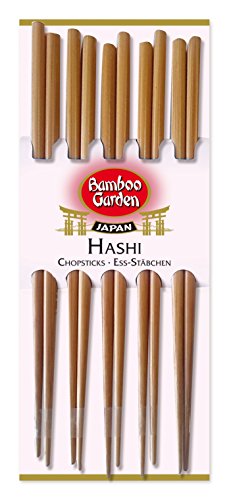 Bamboo Garden Hashi - Ess-Stäbchen Sushi-Stäbchen Essstäbchen aus Holz, Sushi Besteck, perfekt für asiatische Gerichte, Menge: 2 x 10 Stück