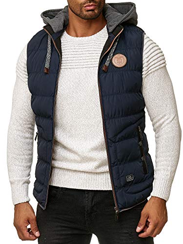 BLACKROCK Herren Outdoor-Weste - Slim-Fit - Abnehmbare Kapuze und Stehkragen - Moderne Stepp-Weste - Navy L