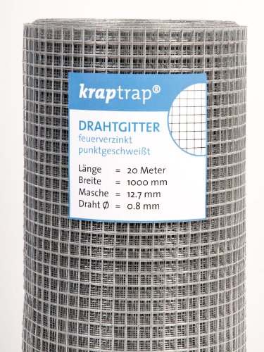 KrapTrap Volierendraht, Drahtgitter, 12.7 mm Masche, 100 cm Breite, 20 m Länge Grundpreis 1,99 EUR/m
