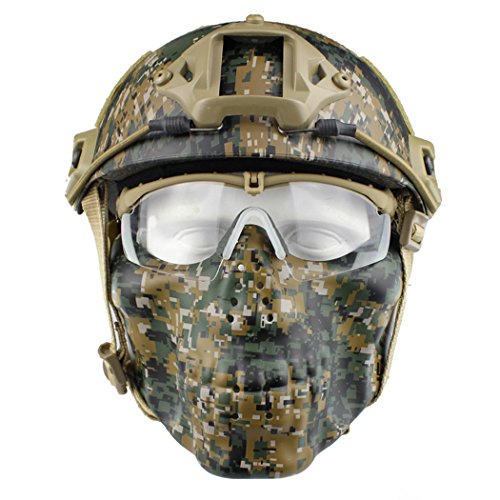 Paintball Masken，Fansport Airsoft Maske Helm Mit Maske Paintball Helm CS Maske MilitäR Helm Maske Und Schutzbrille Helm Mit Brille Abs Helm