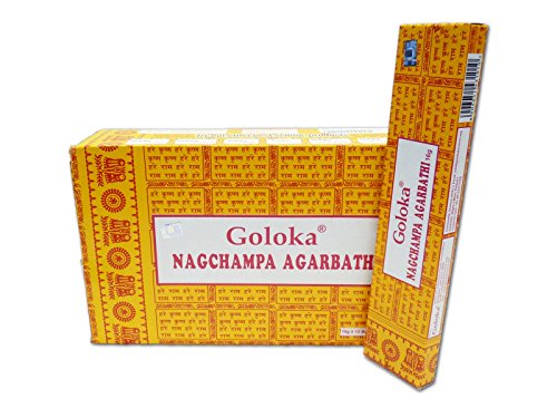 Goloka Nag Champa Räucherstäbchen, 16 Grms x 12 Schachteln