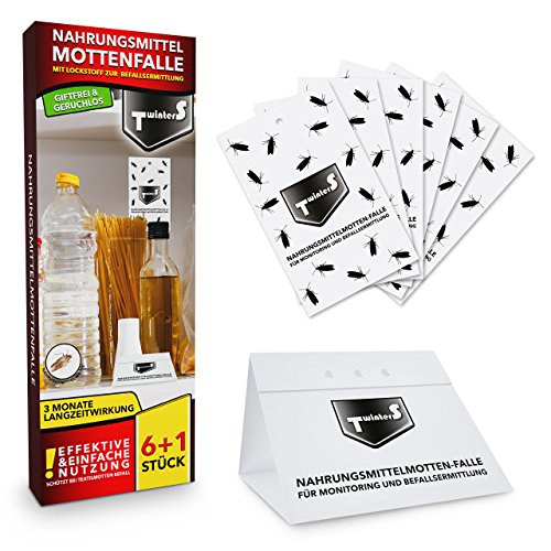 TwinterS - Profi-Pheromonfalle zur Befallsermittlung von Lebensmittelmotten, Dörrobstmotten, Nahrungsmittelmotte (6+1)