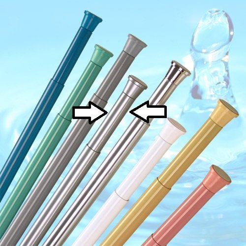 DUSCHVORHANGSTANGE 190 - 300 cm SILBER MATT ** EXTRA LANG ** DUSCHSTANGE KLEMMSTANGE! SPRING SHOWER ROD EXTRA LONG!