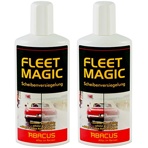 ABACUS Fleet Magic 2X 250 ml (7101) - Scheibenversiegelung Glasversiegelung Windschutzscheiben-Versiegelung Scheiben Glas Regenabweiser Wasserabweiser unsichtbarer Scheibenwischer Abperleffekt