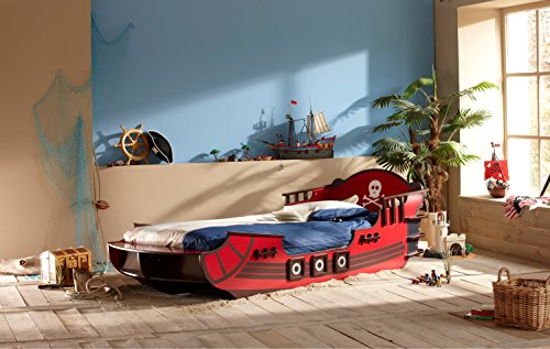 Piratenbett Huck 90*200 Seeräuber Schiff Boot Kinderbett Jugendbett Jugendliege Bettliege Einzelbett Bett Jugendzimmer Kinderzimmer Spielbett