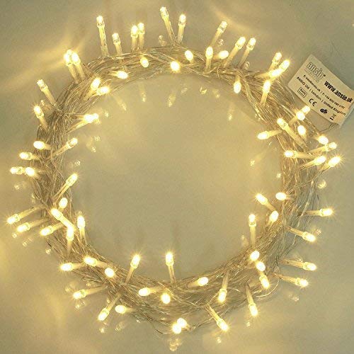 Lichterkette 100 LED Warmweiß Innen Energien betriebene LED feenhafte Lichter Ideal für Weihnachtsbaum, festliche, Hochzeits/Geburtstagsfeier Dekorationen LED Schnur Lichter