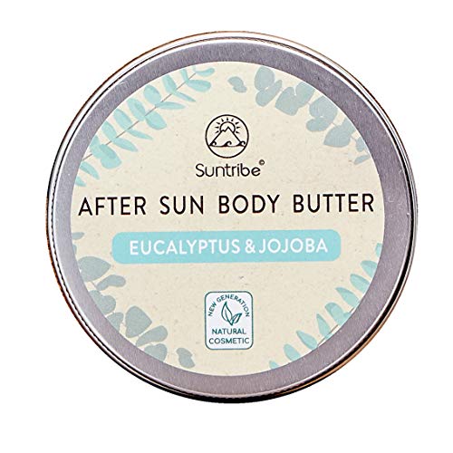 Suntribe 100% Bio Aftersun Körperbutter EUKALYPTUS & JOJOBA - 5 Inhaltsstoffe - Kühlend & Feuchtigkeitsspendend - Empfindliche Haut - Trockene Haut - Normale Haut (150 ml)