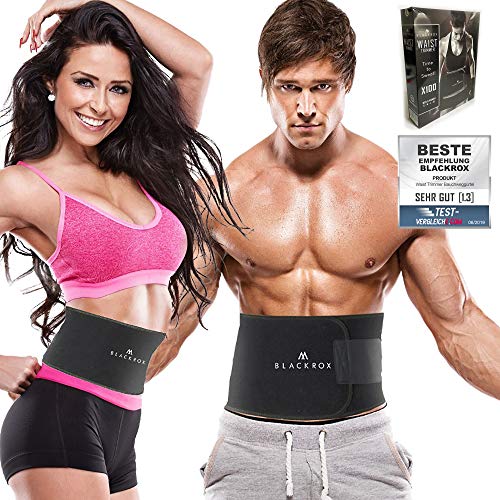 Blackrox Waist Trimmer Fitnessgürtel Vergleichssieger Damen & Herren,Schwitzgürtel zur Fettverbrennung, Premium Fitness Gürtel Verstellbarer Bauchweggürtel zum Abnehmen (L: Taillenumfang 103-119 cm)