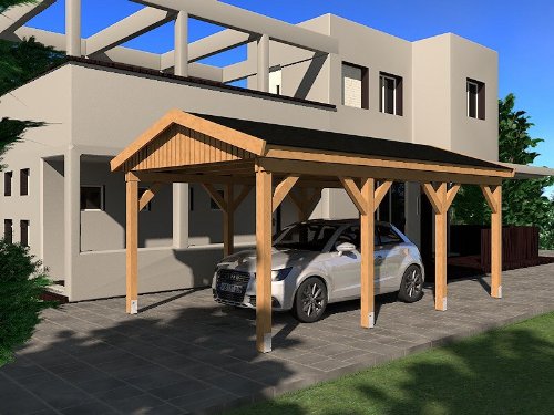 Carport Satteldach NÜRBURG I 350x600cm Bausatz Satteldachcarport