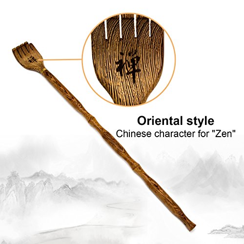 Rückenkratzer Holz AKUNSZ Kratzhand Rückenkratzer für Rücken ca. 43 cm - Massagegerät Körper zum Rücken Kratzen