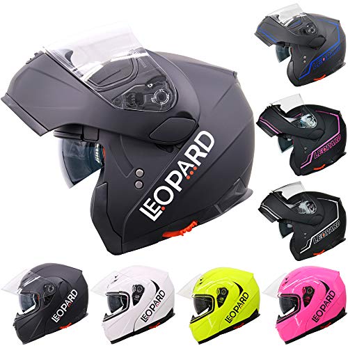 Leopard LEO-838 Klapphelm Integralhelm Motorradhelm mit Doppelte Sonnenblende Straße legal