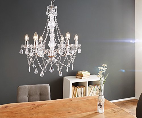 Hängeleuchte Gypsy Starlight Transparent 55 cm 6-armig Kronleuchter