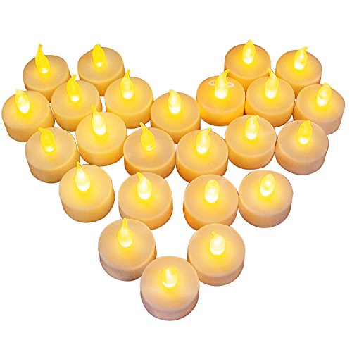 24 LED Kerzen, Diyife LED Flammenlose Tealights, Flackern Teelichter, elektrische Kerze Lichter Batterie Dekoration für Weihnachten, Weihnachtsbaum, Ostern, Hochzeit, Party [Batterien enthalten]