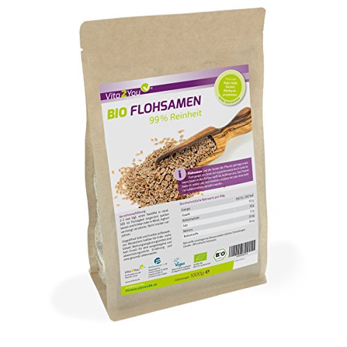BIO Flohsamen 99% Reinheit - 1000g Zippbeutel - Höchste Reinheit - indische Flohsamen - 1er Pack (1000g) - Premium Qualität
