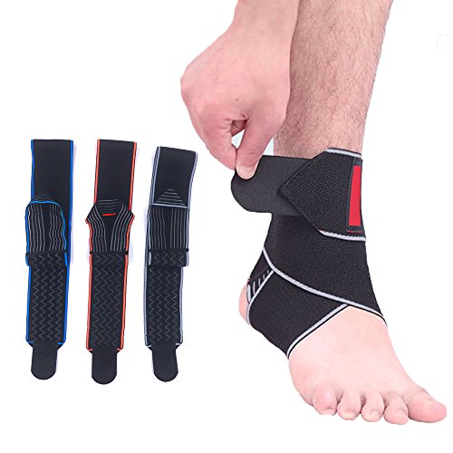 iZoeL Sprunggelenkbandage Sport Fußball Knöchelstütze Knöchelbandage bei Knöchel-Verletzungen Sprunggelenkbandage Rechts Links Einfach Anziehen Blau